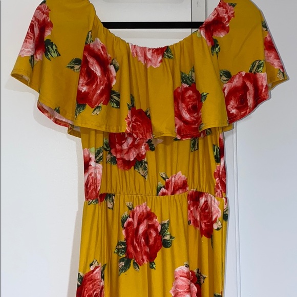 Beautiful yellow mustard with floral print - Picture 2 of 3